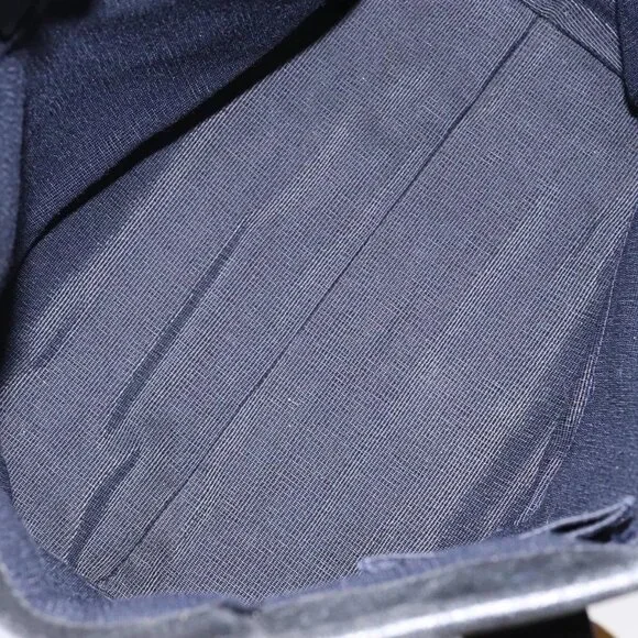 Salvatore Ferragamo Gancini Tote Bag Canvas Blue Gold Auth 139532 - Picture 10 of 16